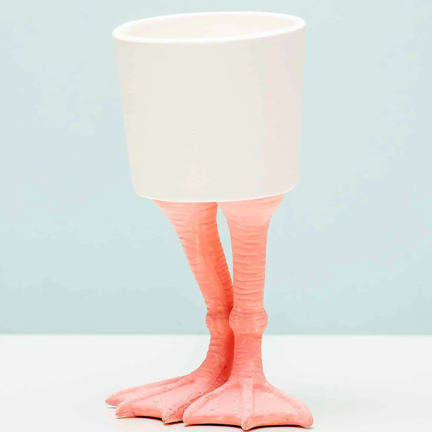 Bloempot met flamingopoten