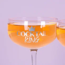 Cocktail king & queen glazen (set van 2)