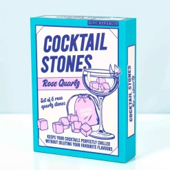 Cocktail koelstenen van rozenkwarts (set van 6)