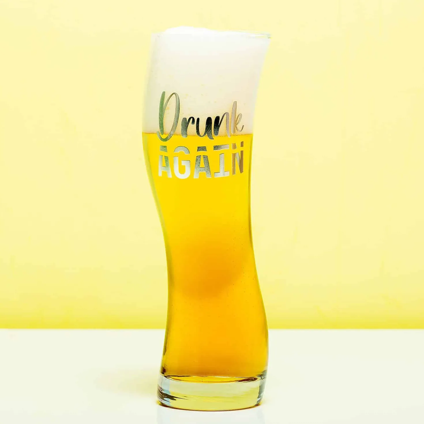 Drunk Again scheef bierglas