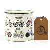Emaille mok met fietsen