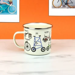 Emaille mok met fietsen