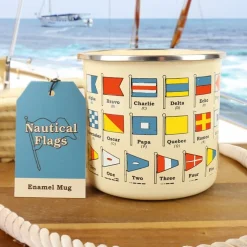 Emaille mok met nautische vlaggen