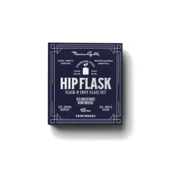 Essentials boek met heupflacon en shotglaasjes