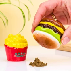 Hamburger en frietjes peper- en zoutstel