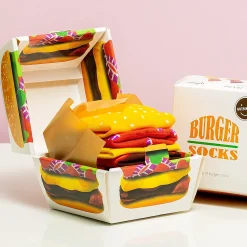 Hamburger sokken in doosje (set van 2)