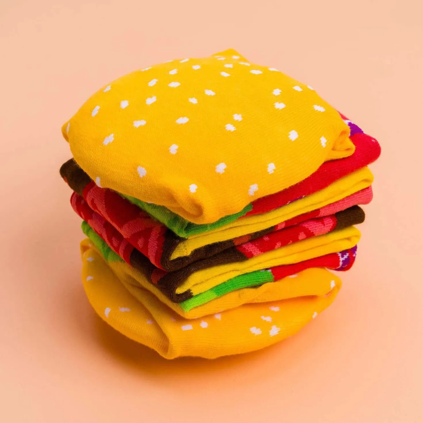 Hamburger sokken in doosje (set van 2)