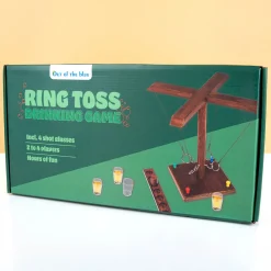 Houten ringwerpspel met shotglazen