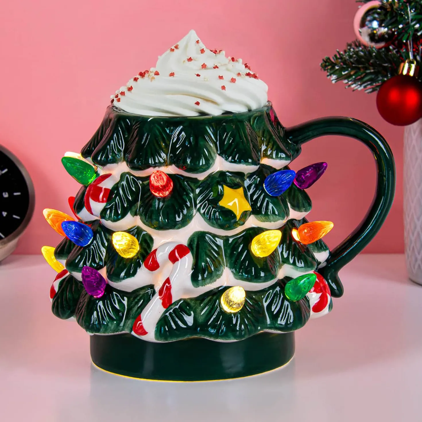 Kerstboom mok met ledverlichting