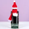 Kerstmuts en sjaal voor wijnflessen