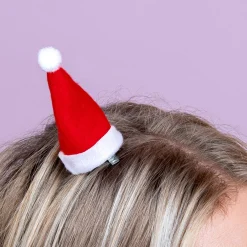 Kerstmuts haarclip met ledverlichting