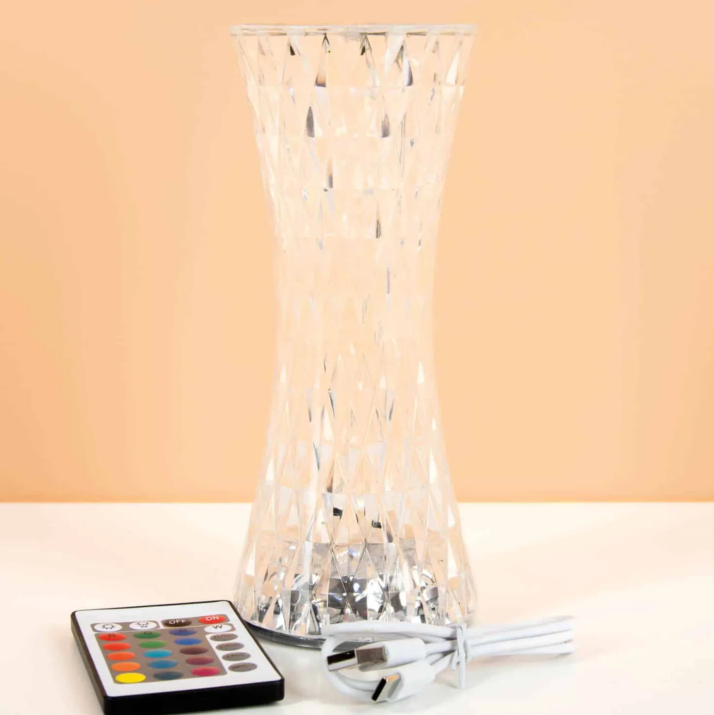 Kristallook ledlamp met gekleurde verlichting