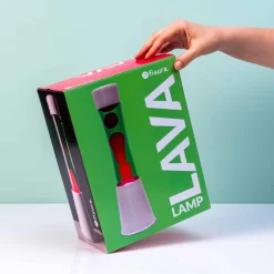 Lavalamp wit met groene vloeistof en roze lava