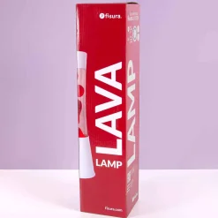 Lavalamp wit met rode lava