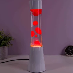 Lavalamp wit met rode lava