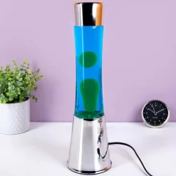 Lavalamp zilver met groene lava