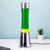 Lavalamp zilver met groene vloeistof en gele lava