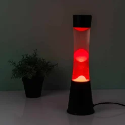 Lavalamp zwart met rode lava