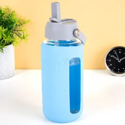 Minecraft Glazen drinkfles met siliconen sleeve