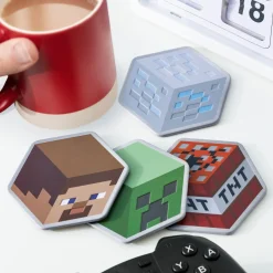 Minecraft Metalen onderzetters (set van 4)