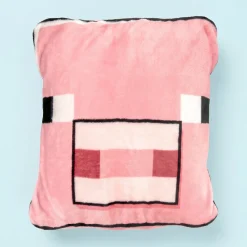 Minecraft Pig kussen en deken in één