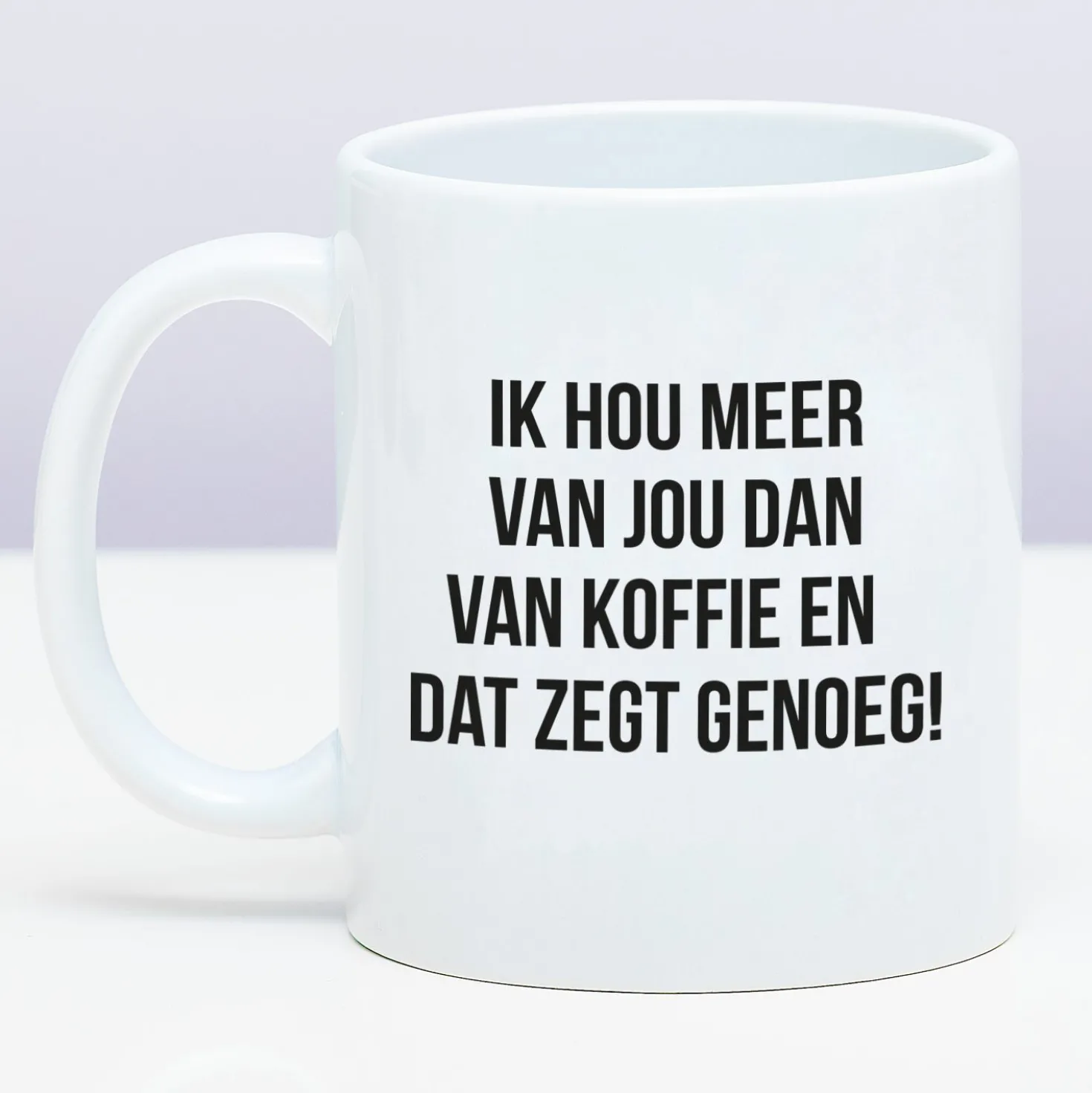 Mok Ik hou meer van jou dan van koffie