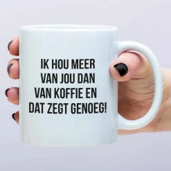 Mok Ik hou meer van jou dan van koffie