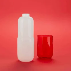 Pil waterfles en glas