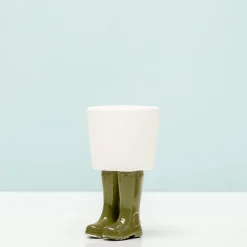 Regenlaarzen bloempot