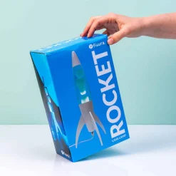Rocket lavalamp wit met witte lava