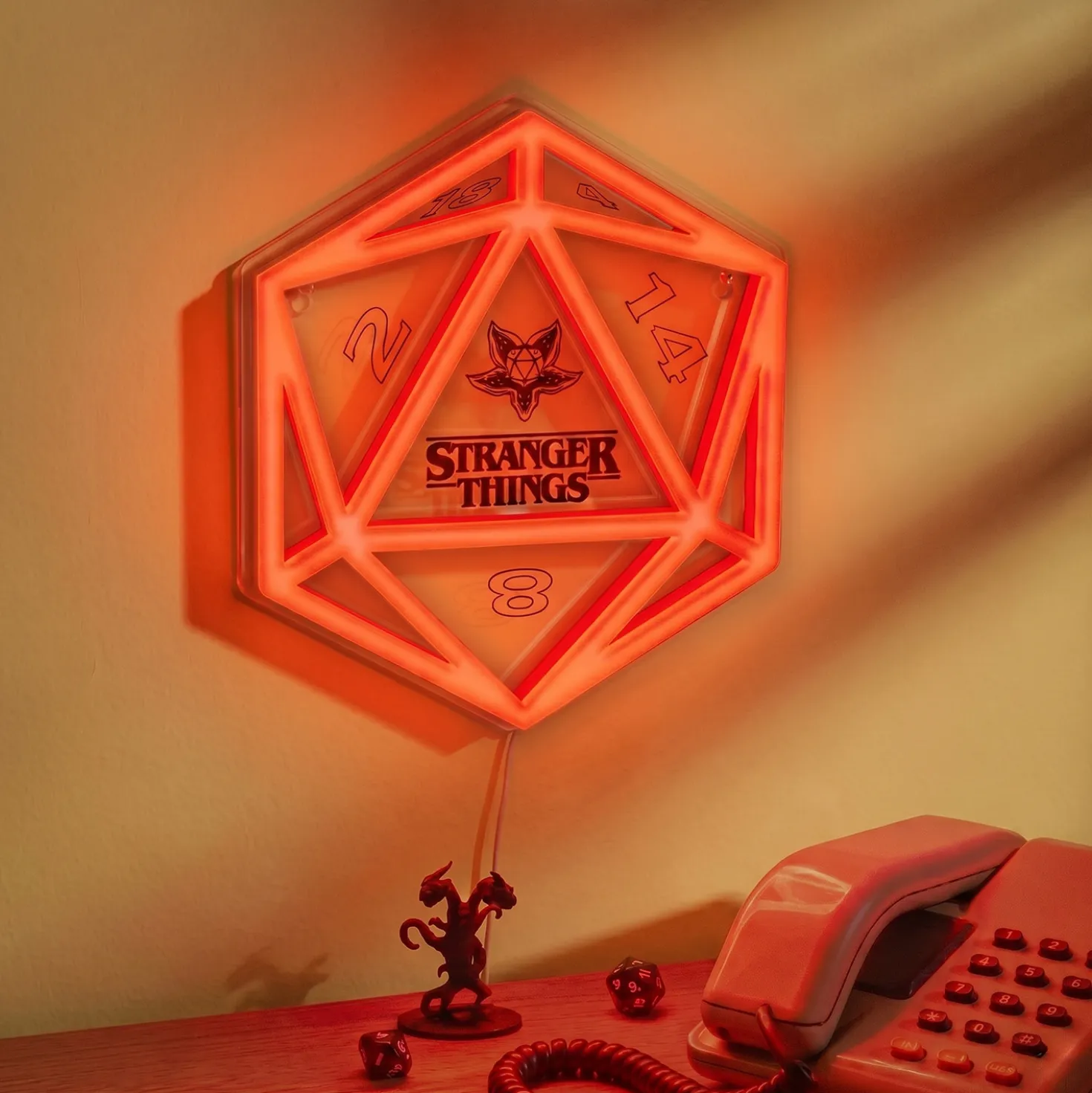 Stranger Things D20 neon muurlamp