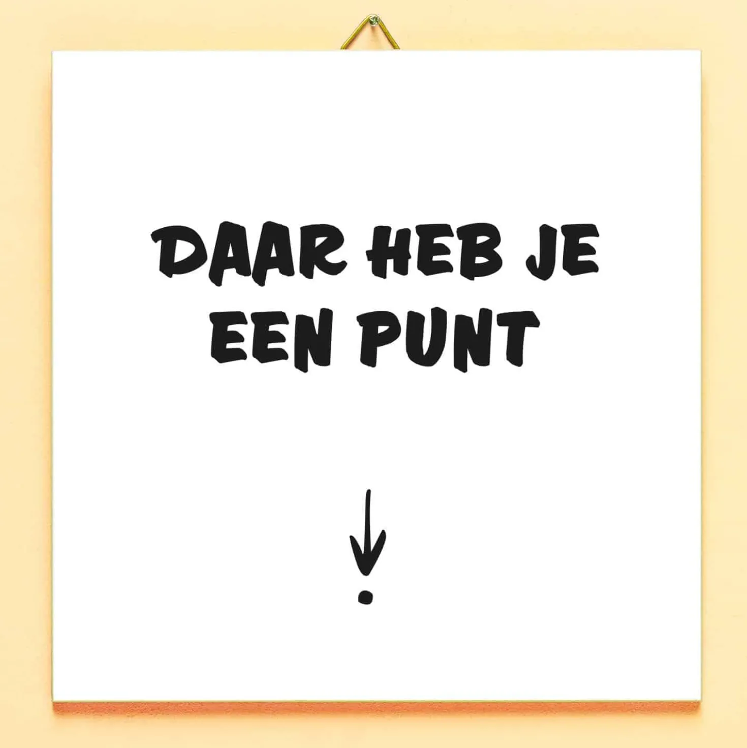 Tegeltje Daar heb je een punt