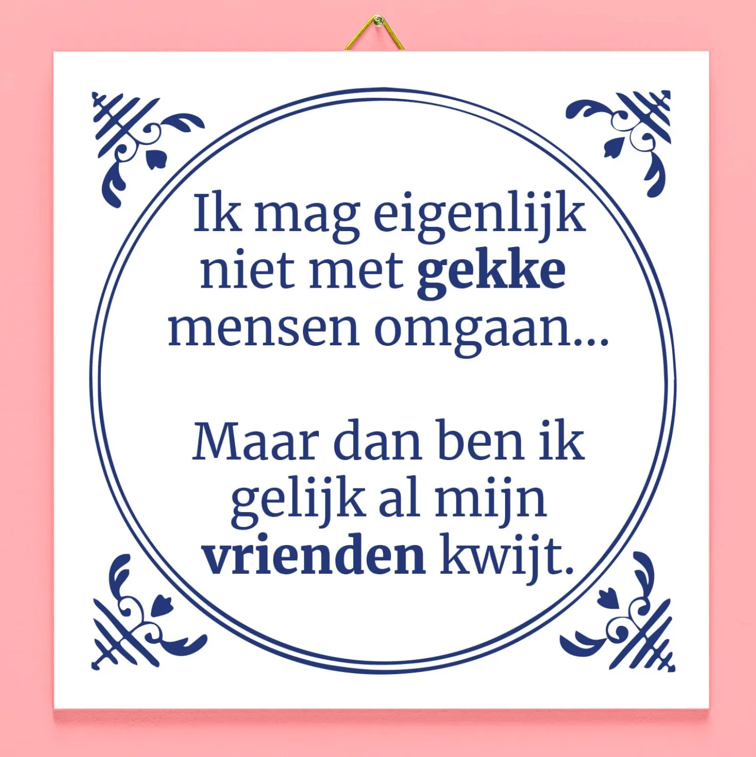 Tegeltje Ik mag eigenlijk niet met gekke mensen omgaan