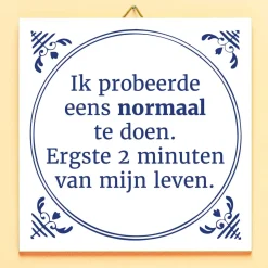 Tegeltje Ik probeerde eens normaal te doen
