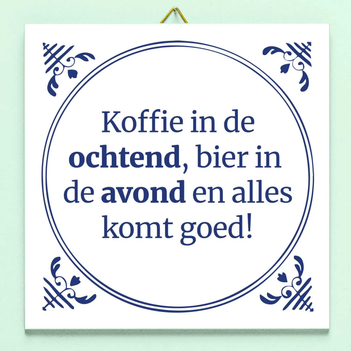 Tegeltje Koffie in de ochtend