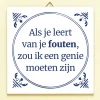 Tegeltje Leren van je fouten