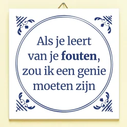 Tegeltje Leren van je fouten