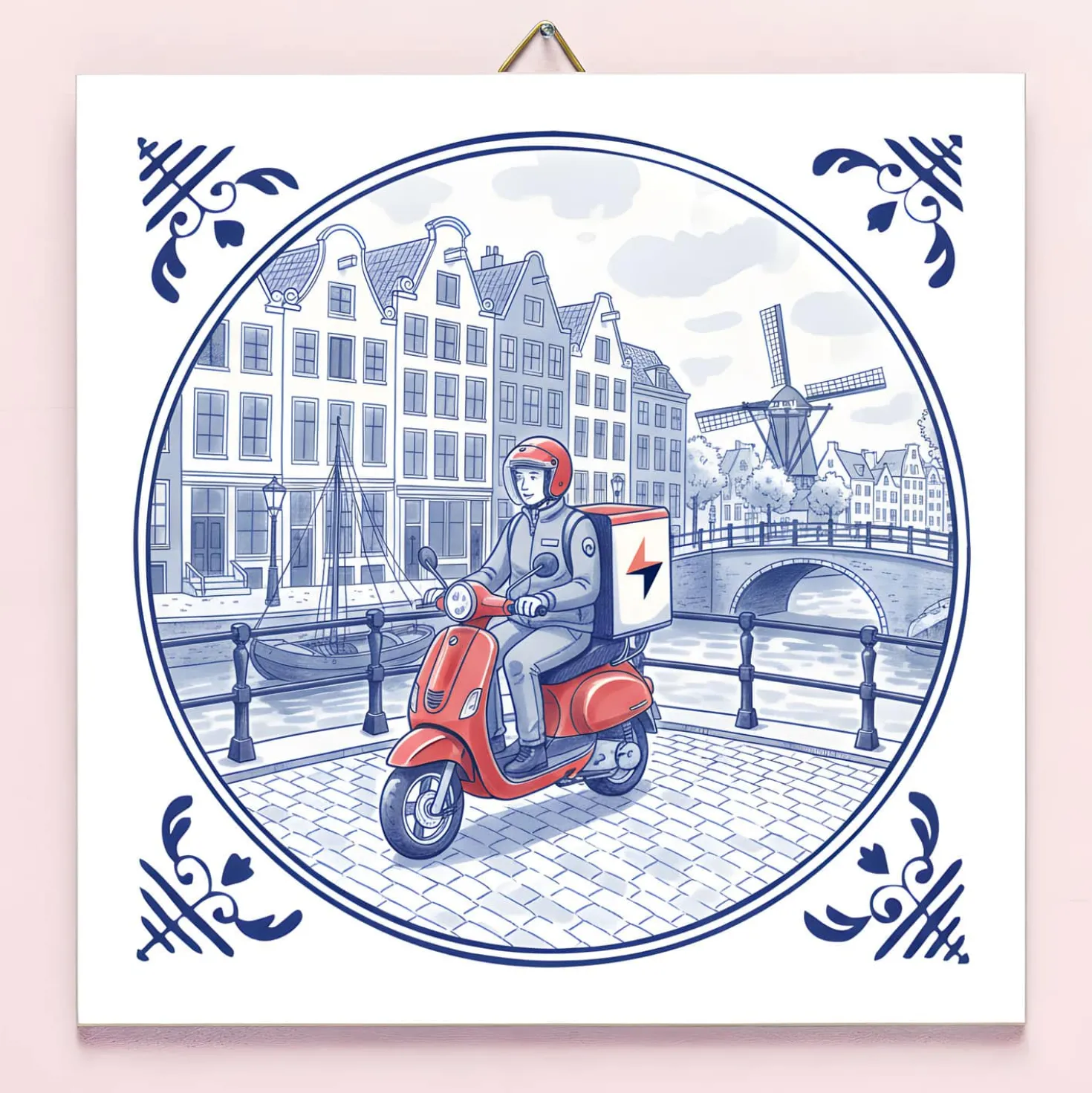 Tegeltje maaltijdbezorger
