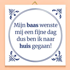 Tegeltje Mijn baas wenste mij een fijne dag