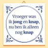 Tegeltje Vroeger was ik jong en knap