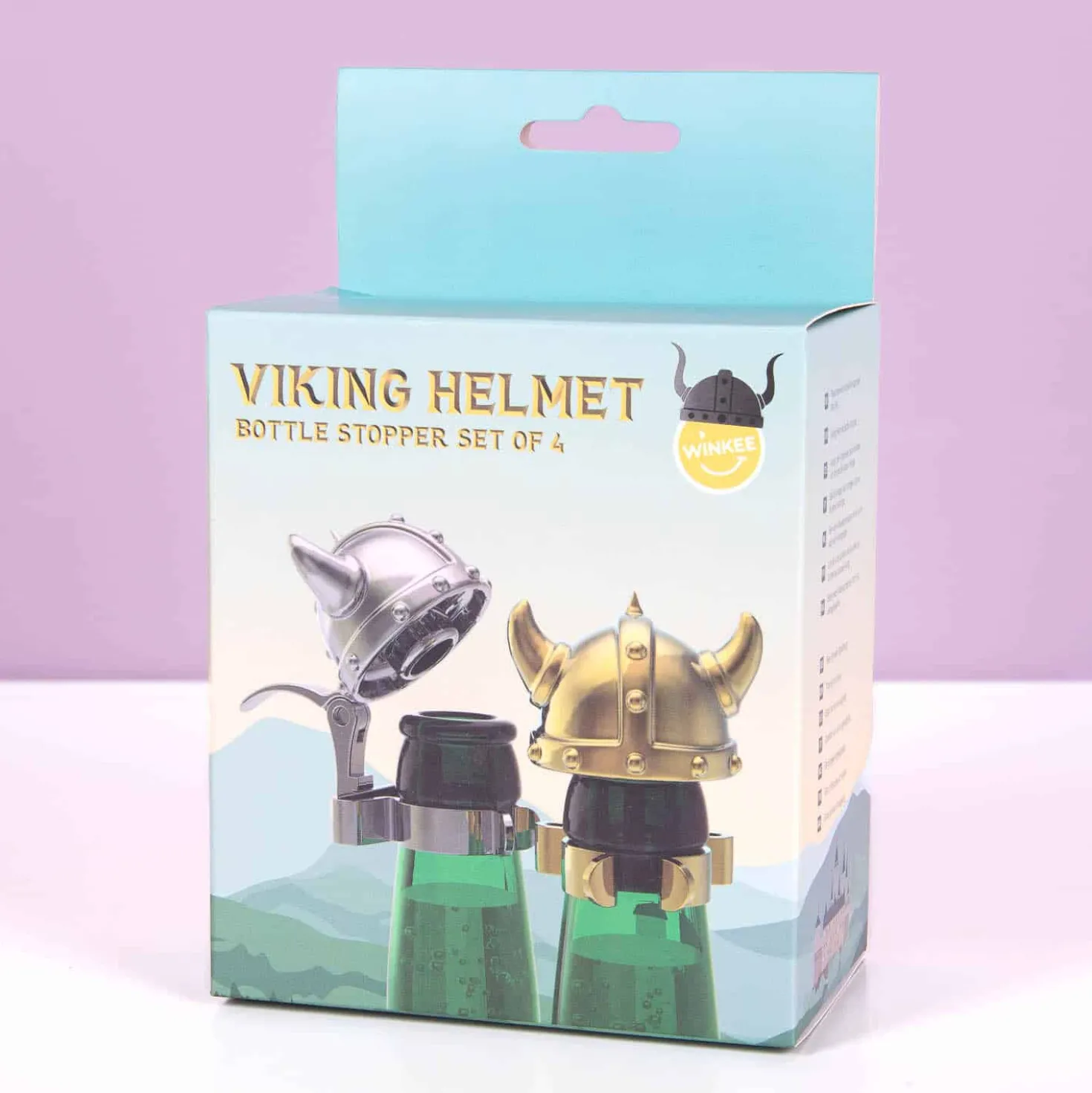 Viking helm flesstoppers (set van 4)