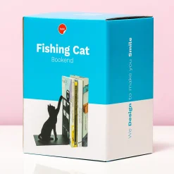 Vissende kat boekensteun