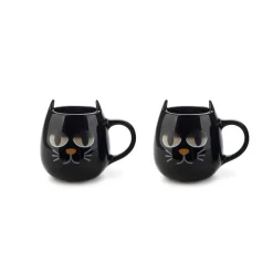 Warmtegevoelige kat mokken (set van 2)
