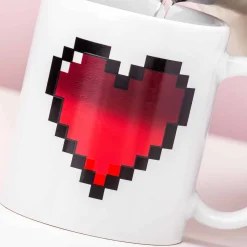 Warmtegevoelige mok pixel hart