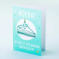 Wenskaart Hoera! Ik heb je verjaardag onthouden!