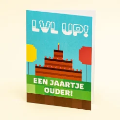 Wenskaart Verjaardag Level Up