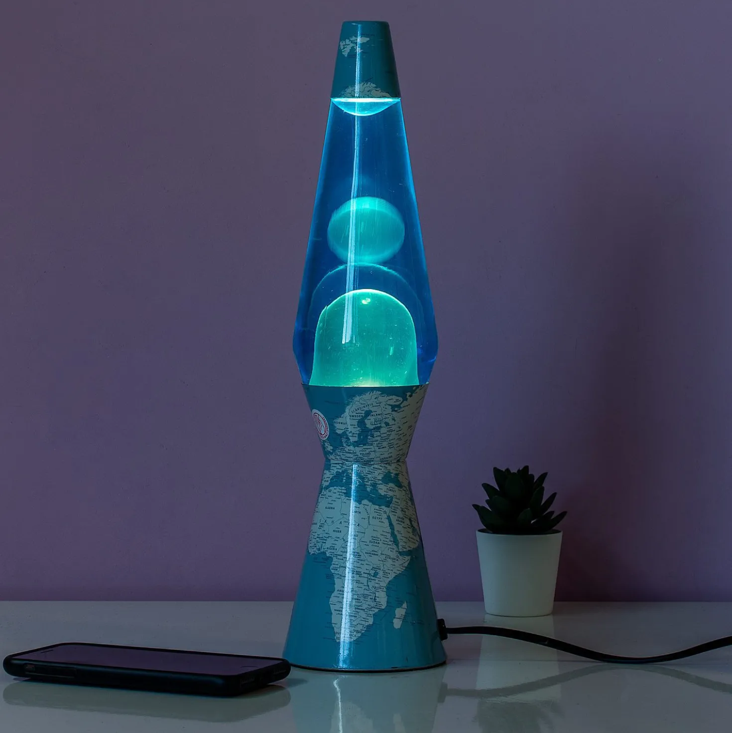Wereldkaart bullet lavalamp