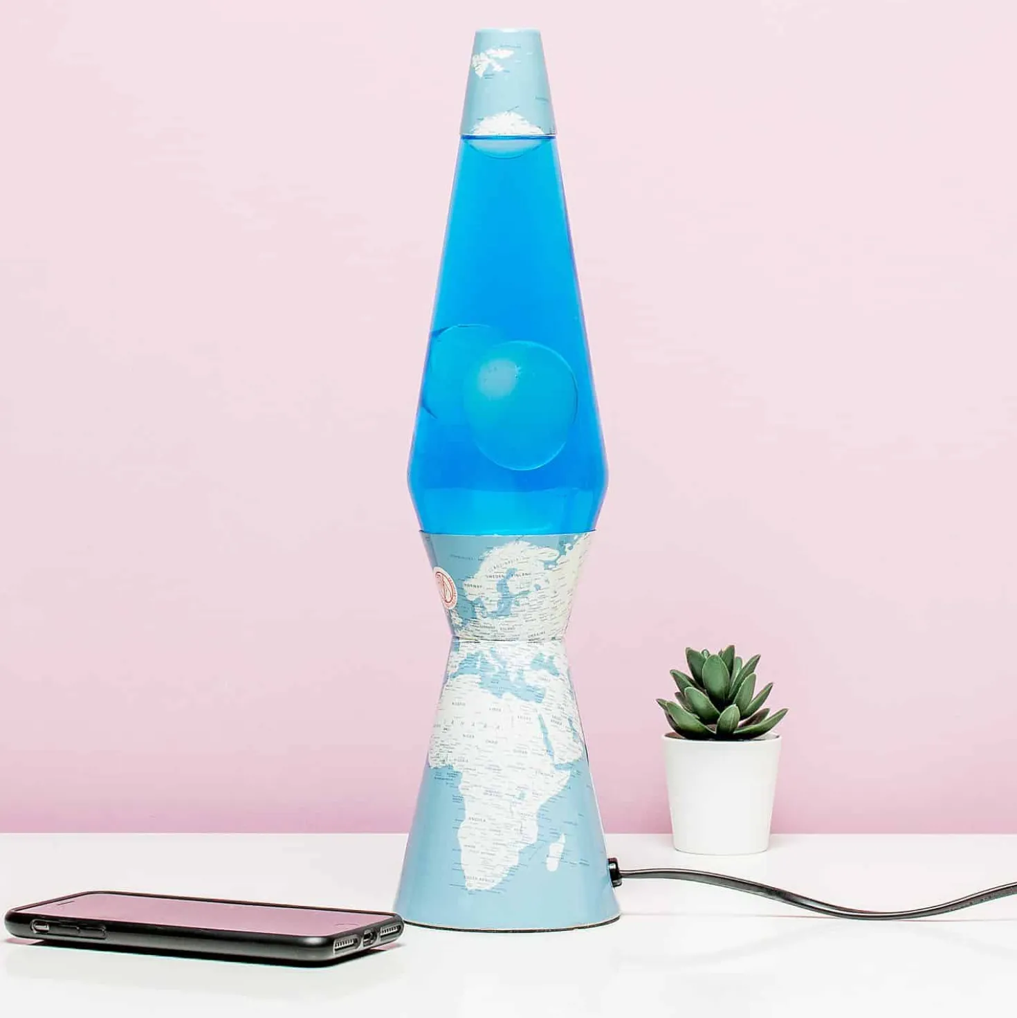 Wereldkaart bullet lavalamp