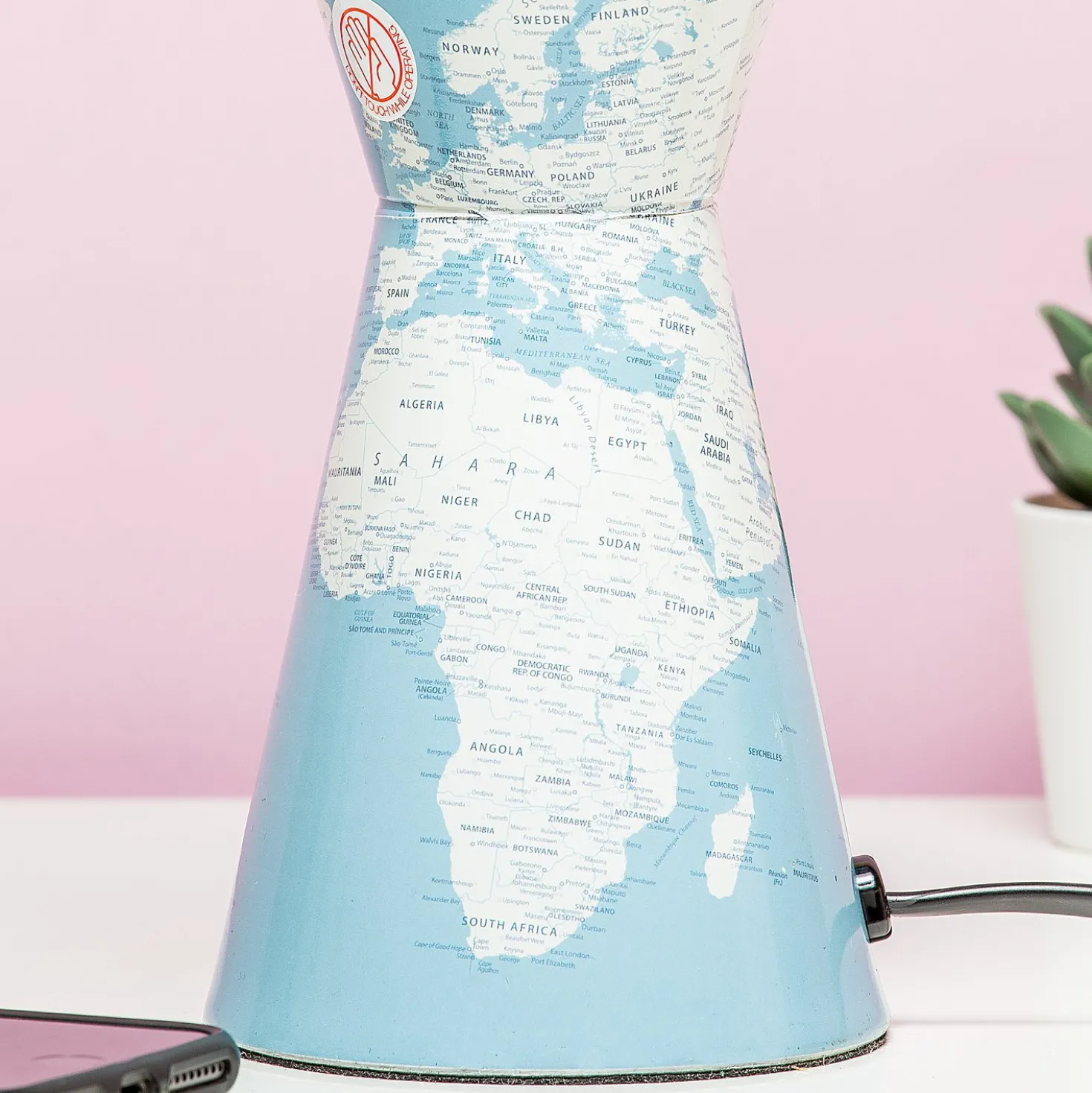 Wereldkaart bullet lavalamp