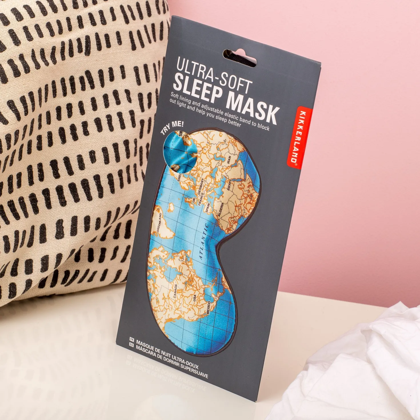 Wereldkaart slaapmasker